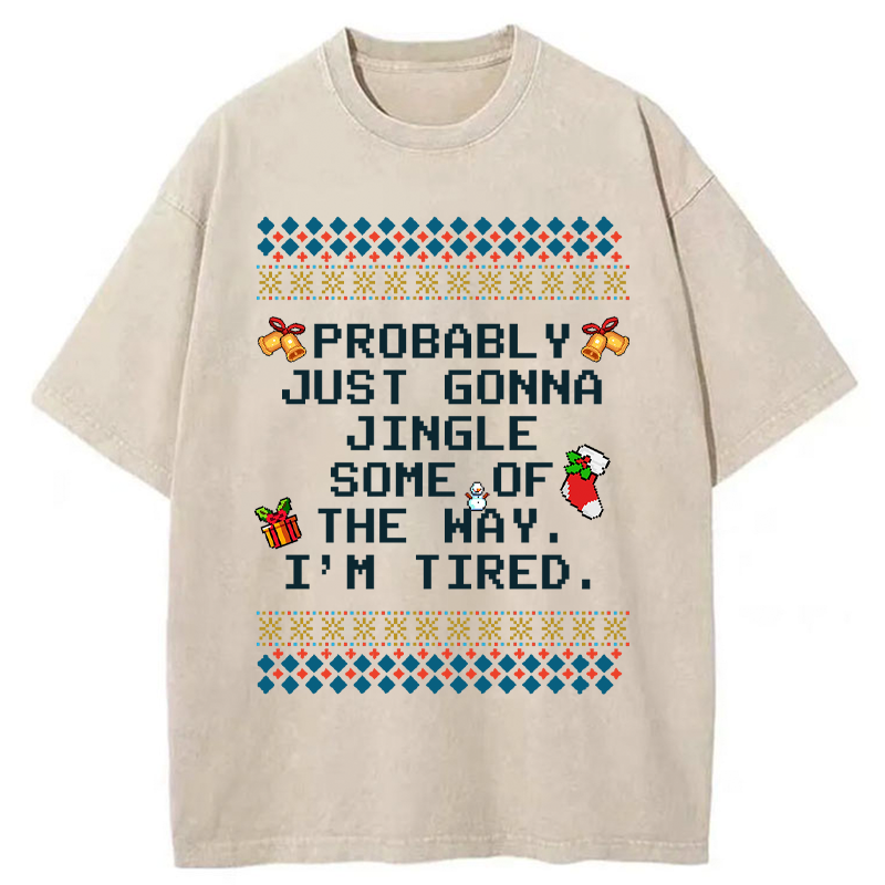 Tokyo-Tiger Too Tired to Fully Jingle Washed T-Shirt