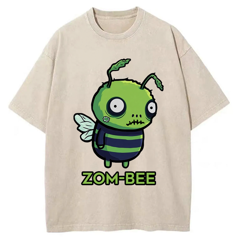 Tokyo-Tiger Funny Zom-Bee Washed T-Shirt