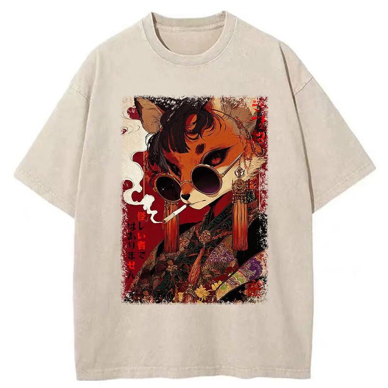Tokyo-Tiger Not a Suspicious Fox Washed T-Shirt