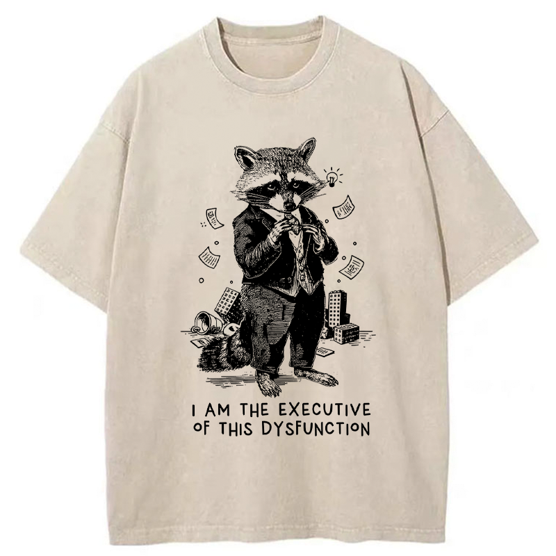 Tokyo-Tiger Funny Raccoon:CEO of Chaos Washed T-Shirt
