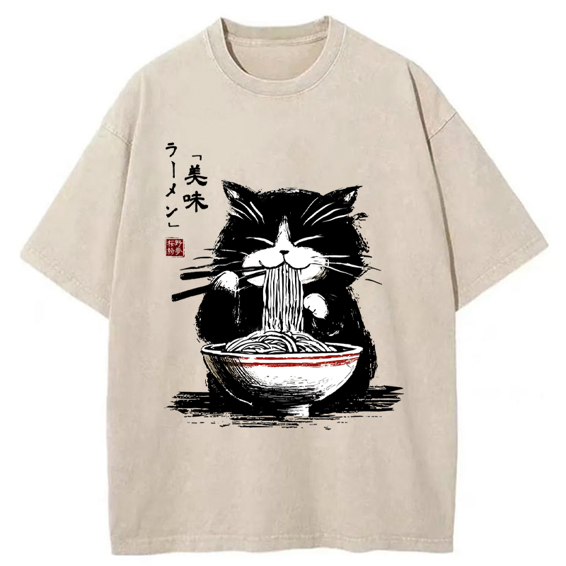 Tokyo-Tiger Eat, Slurp, Repeat Washed T-Shirt