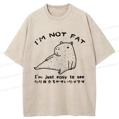 Tokyo-Tiger Funny Capybara Fat just easy to see Washed T-Shirt
