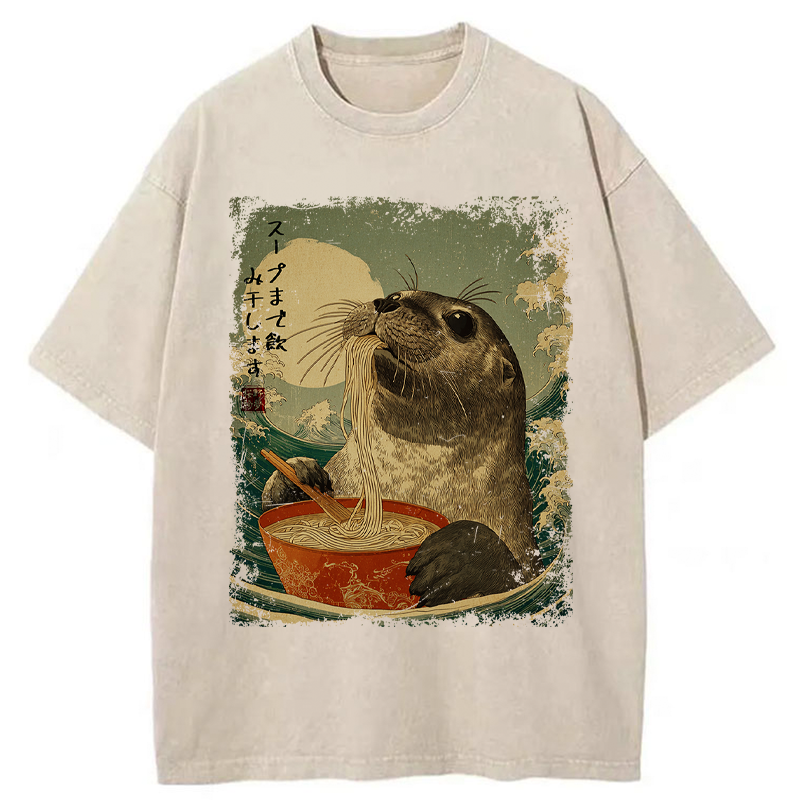 Tokyo-Tiger Slurp Like a Seal Washed T-Shirt
