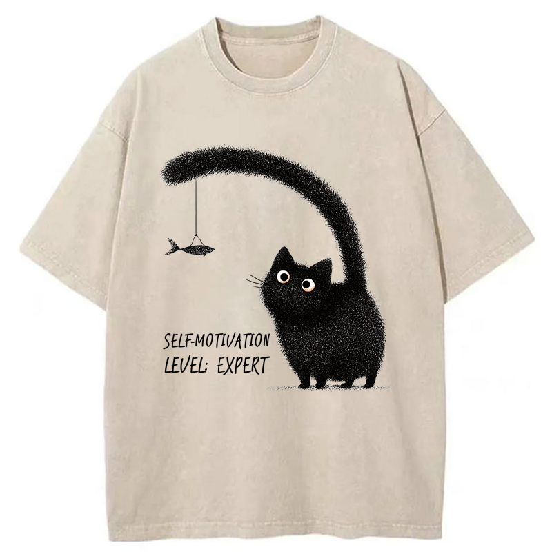 Tokyo-Tiger Purrfect Motivation Washed T-Shirt
