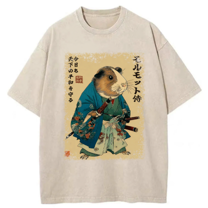 Tokyo-Tiger Peacekeeper Guinea Samurai Washed T-Shirt