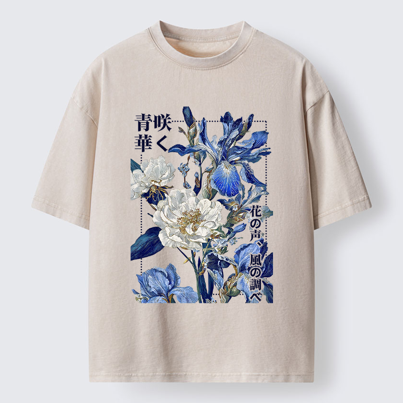 Tokyo-Tiger Harmony of Bloom and Breeze Washed T-Shirt