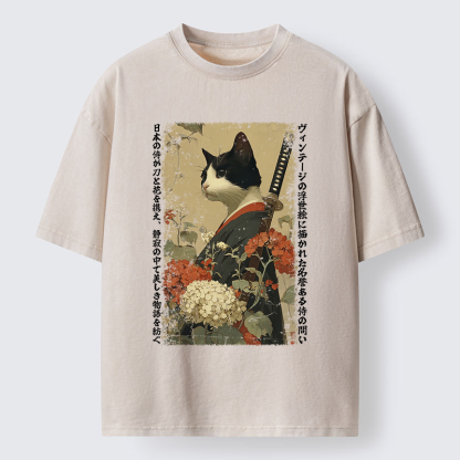Tokyo-Tiger The Floral Samurai Washed T-Shirt