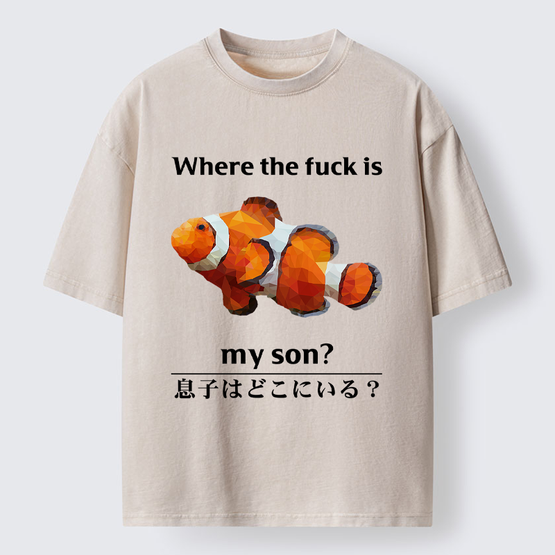 Tokyo-Tiger Finding My Son Washed T-Shirt