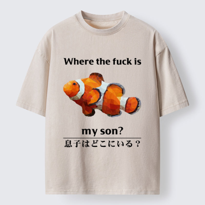 Tokyo-Tiger Finding My Son Washed T-Shirt