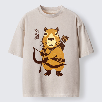 Tokyo-Tiger The Capybara Archer: Target Chill Washed T-Shirt