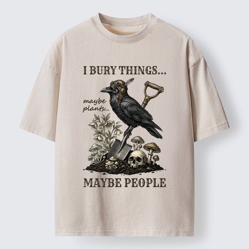 Tokyo-Tiger "Maybe Plants, Maybe People" Dark Humor Washed T-Shirt