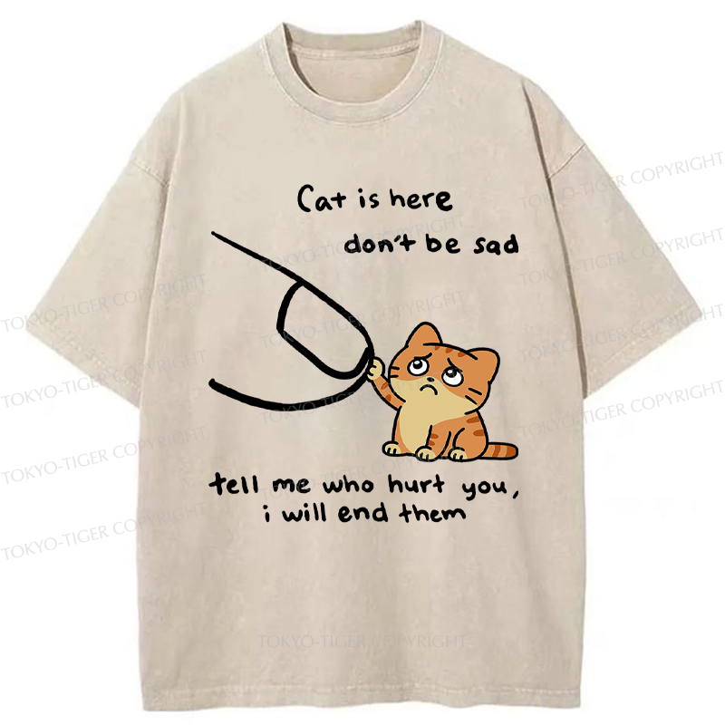 Tokyo-Tiger Tell Me Who Hurt You, The Cat Will End Them Washed T-Shirt