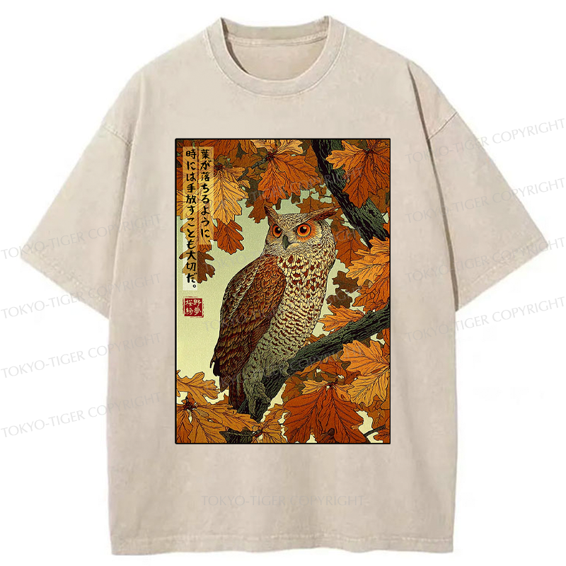 Tokyo-Tiger Like leaves, sometimes letting go is essential Washed T-Shirt
