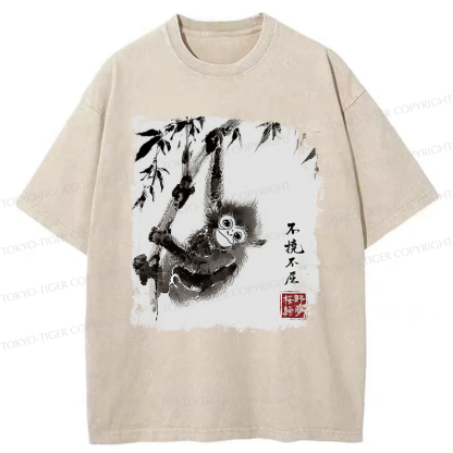 Tokyo-Tiger Little Monkey：Unyielding And Indomitable Washed T-Shirt