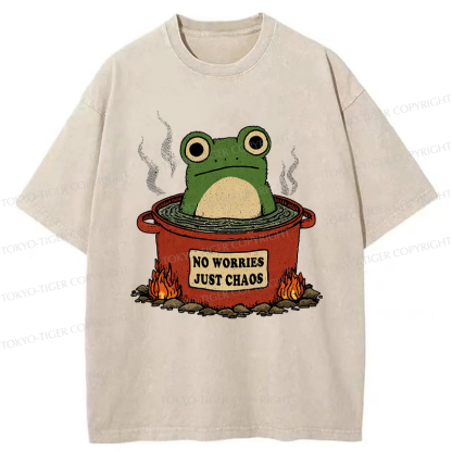 Tokyo-Tiger Frog：No Worries，Just Chaos Washed T-Shirt