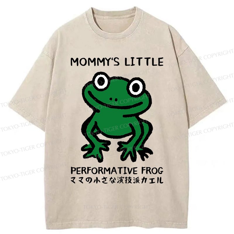 Tokyo-Tiger Mommy's Little Performative Frog Washed T-Shirt