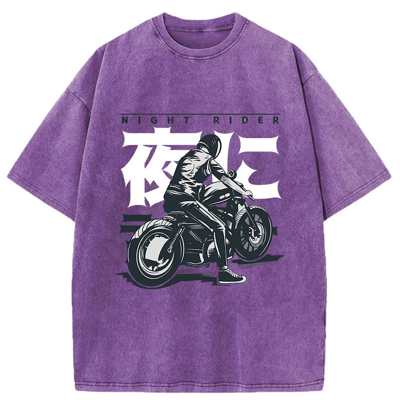 Tokyo-Tiger Motorcyclist Japanese Washed T-Shirt