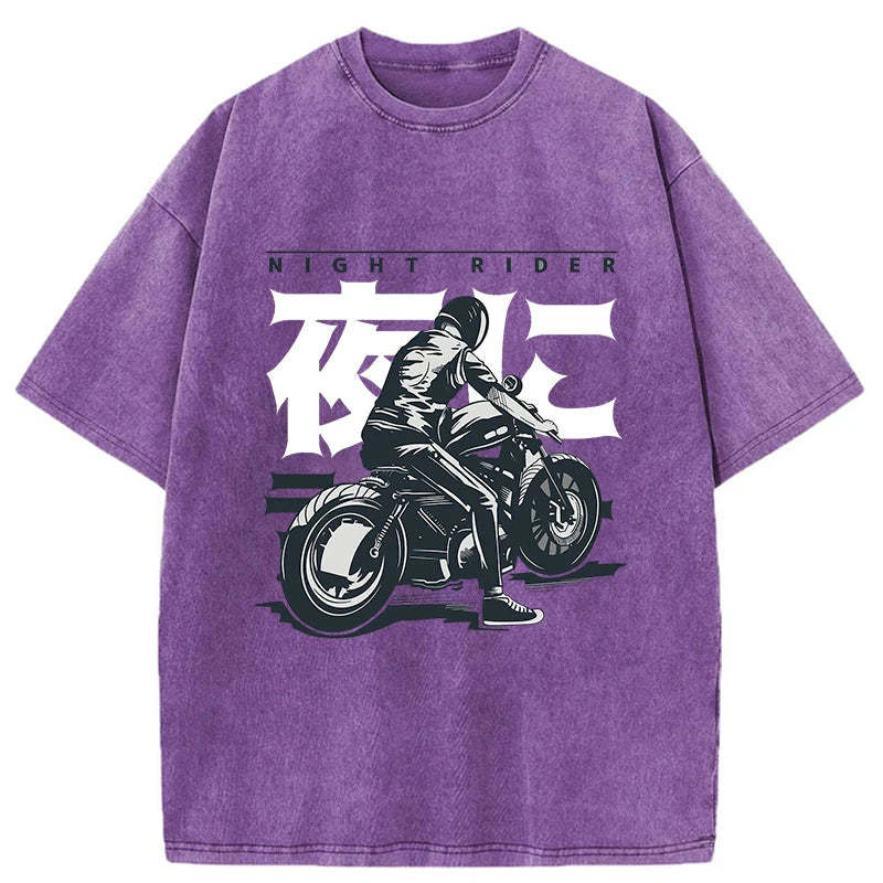 Tokyo-Tiger Motorcyclist Japanese Washed T-Shirt