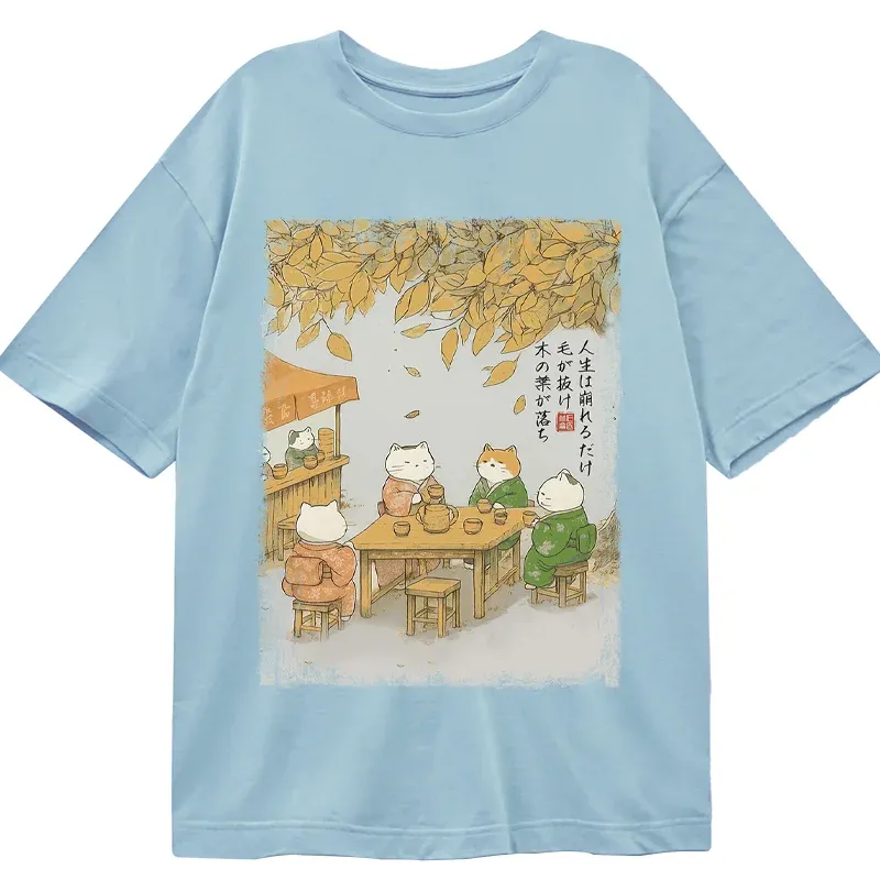 Tokyo-Tiger Cats Drinking Tea Under The Tree Classic T-Shirt