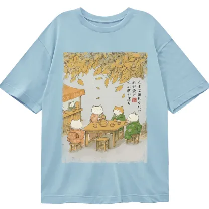 Tokyo-Tiger Cats Drinking Tea Under The Tree Classic T-Shirt