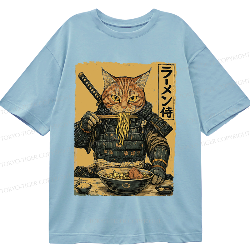 Tokyo-Tiger Cat General Eating Ramen Classic T-Shirt