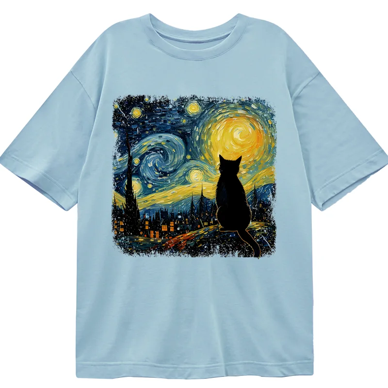 Tokyo-Tiger The Starry Night Cat Classic T-Shirt