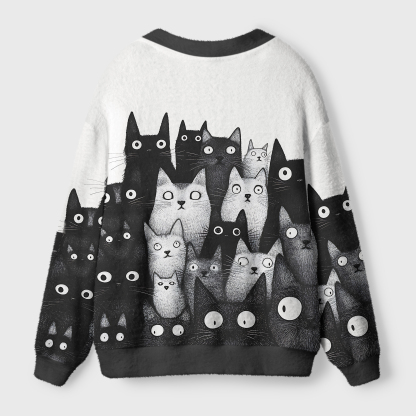 Tokyo-Tiger The Judgmental Stare Of Cats Ugly Cardigan Sweater