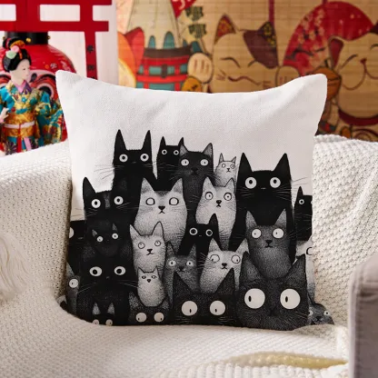 Tokyo-Tiger The Judgmental Stare Of Cats Cushion Pillow