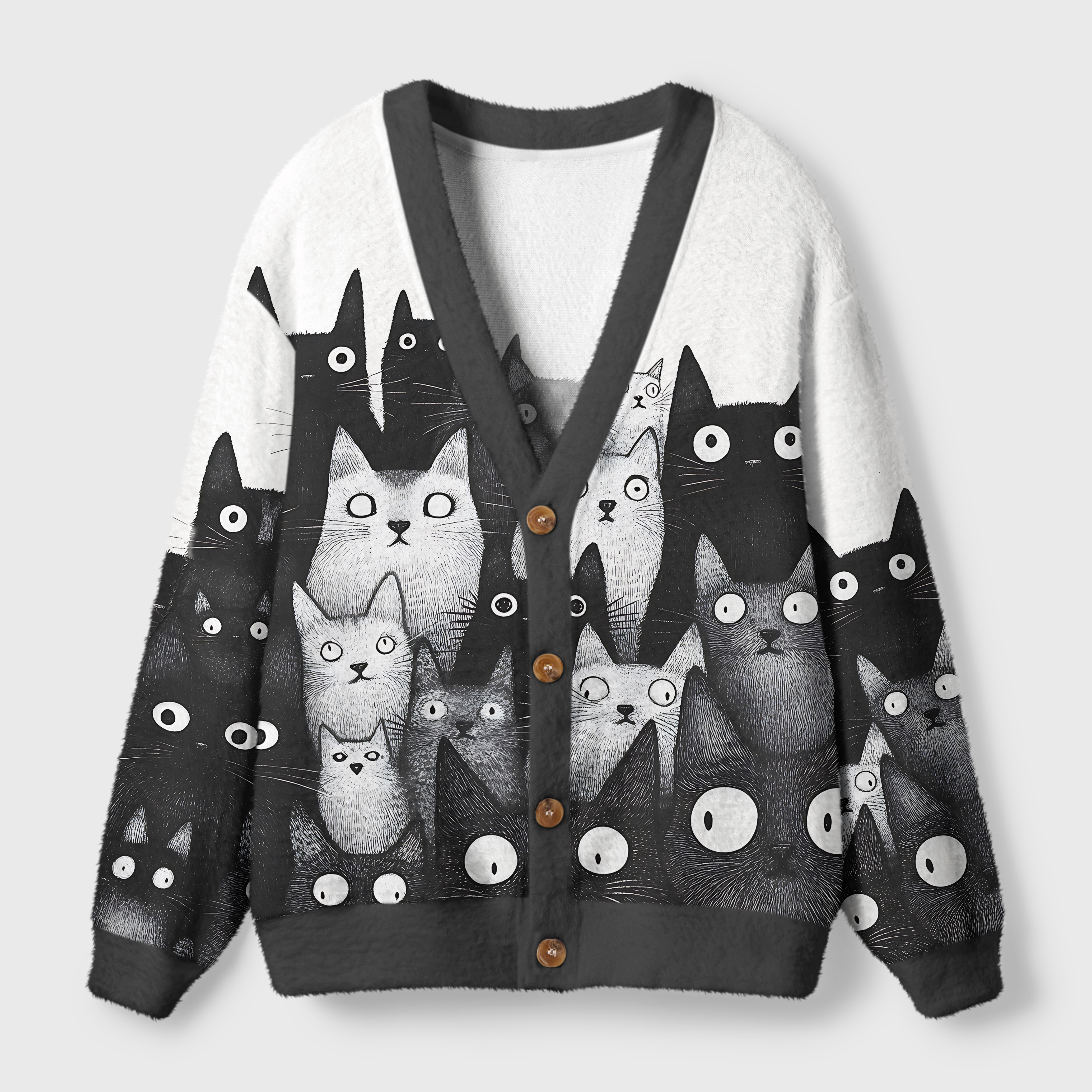 Tokyo-Tiger The Judgmental Stare Of Cats Ugly Cardigan Sweater