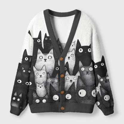 Tokyo-Tiger The Judgmental Stare Of Cats Ugly Cardigan Sweater