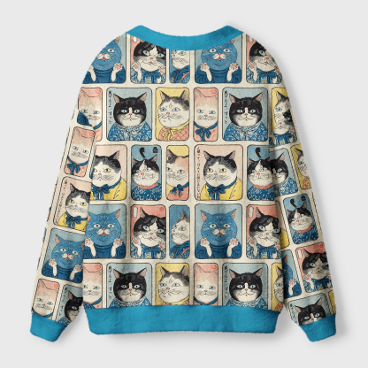 Tokyo-Tiger Many Cats Are Watching You Ugly Cardigan Sweater