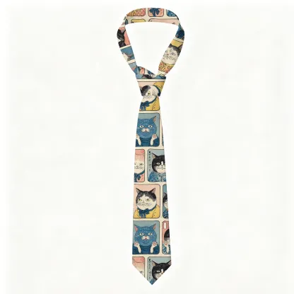 Tokyo-Tiger Many Cats Are Watching You Necktie