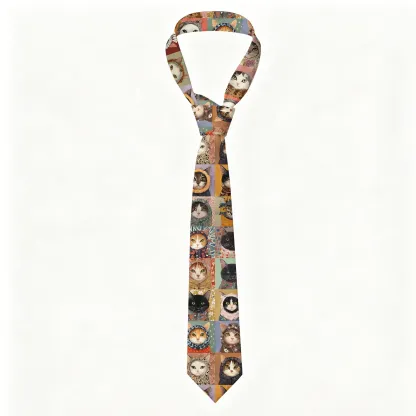 Tokyo-Tiger Kitty Quilt Necktie