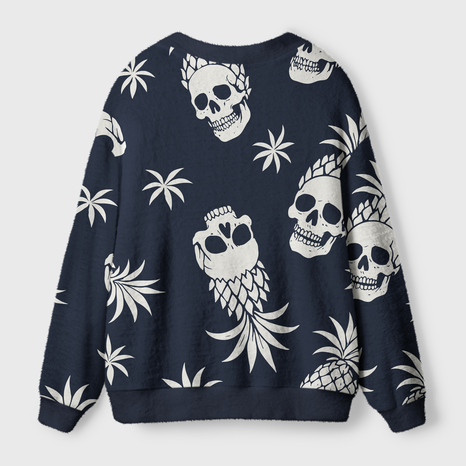 Tokyo-Tiger Pineapple Skull Ugly Cardigan Sweater