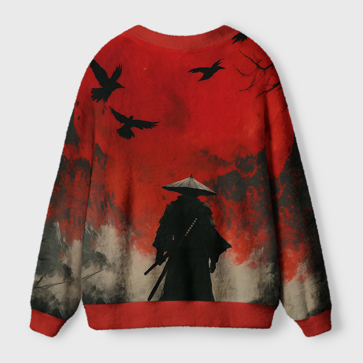 Tokyo-Tiger Blood Night Samurai Ugly Cardigan Sweater