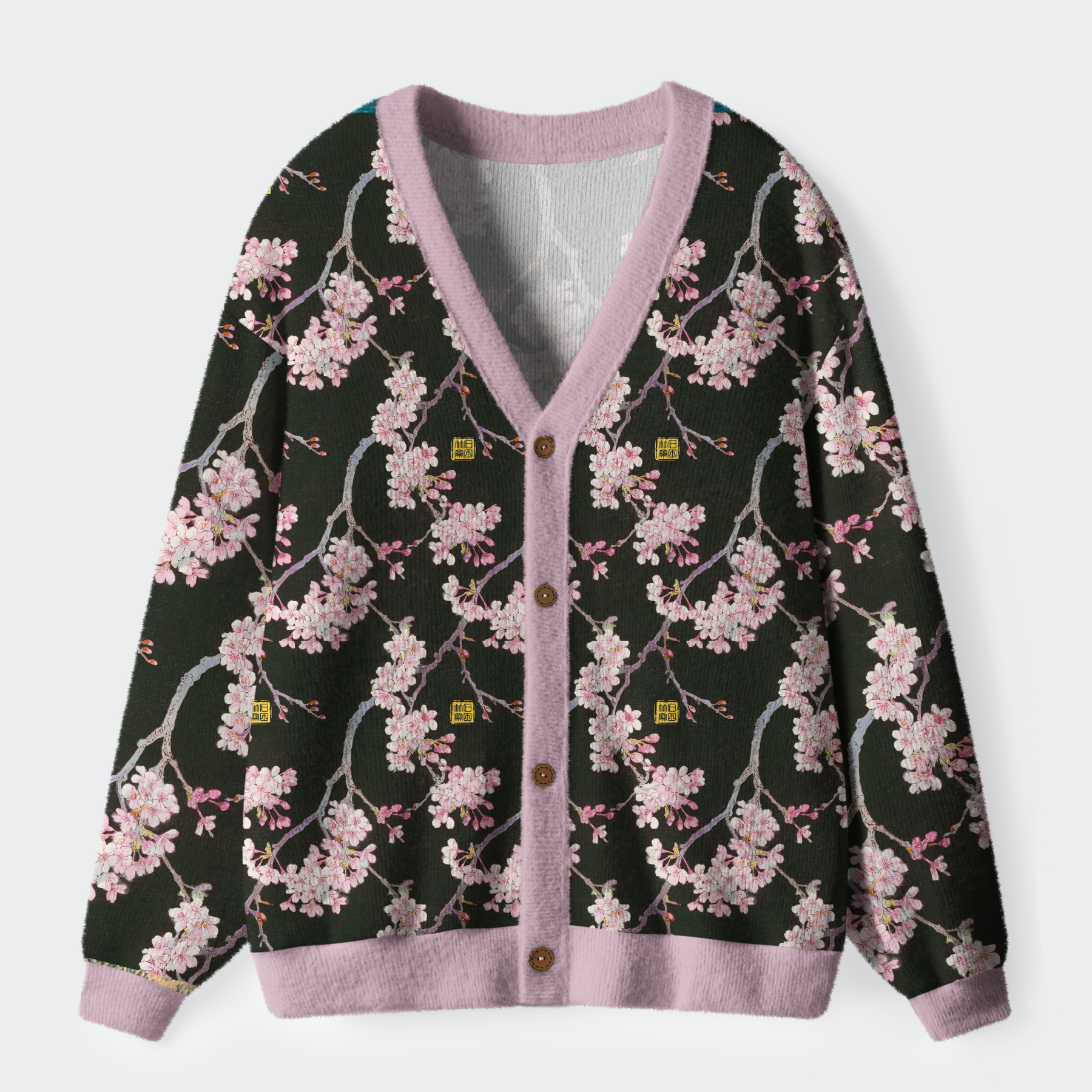 Tokyo-Tiger Whispers Of The Sakura Breeze Ugly Cardigan Sweater