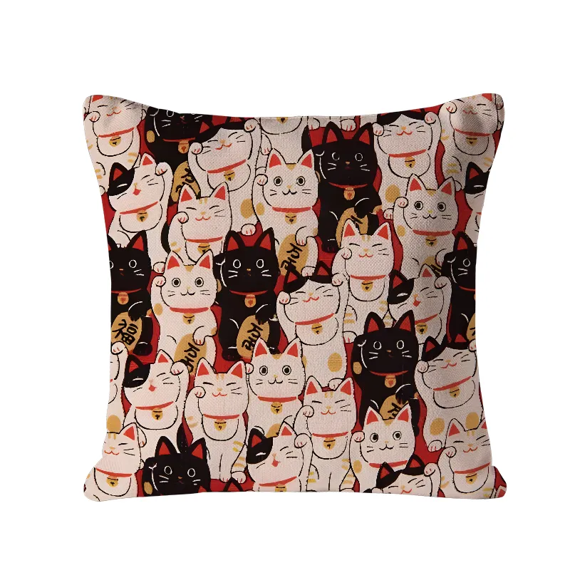Tokyo-Tiger Lucky Cat Cushion Pillow