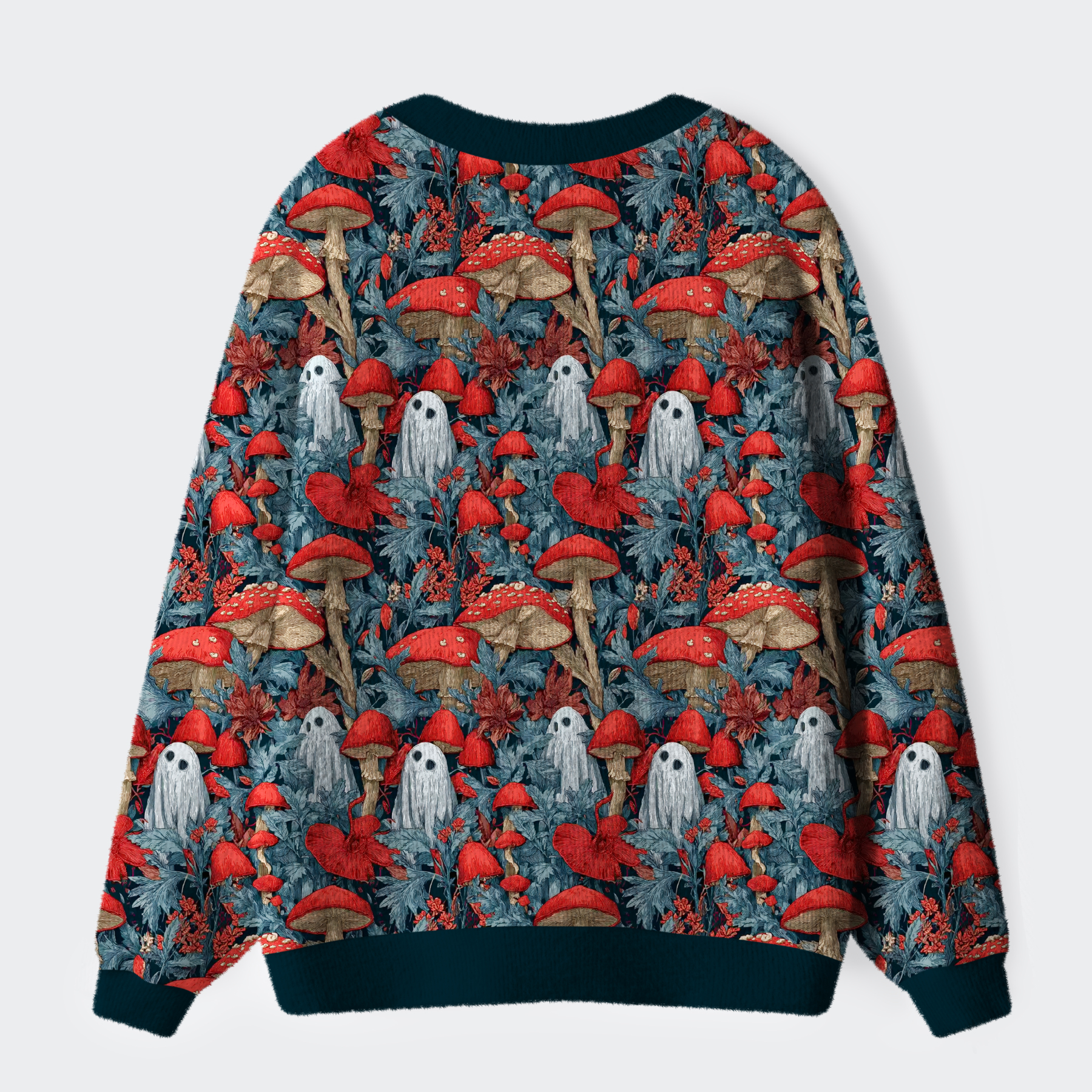 Tokyo-Tiger Mystical Mushrooms And Ghostly Whispers Ugly Cardigan Sweater