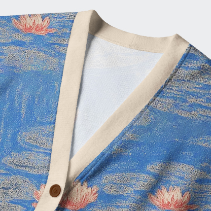 Tokyo-Tiger Monet’s Water Garden Ugly Cardigan Sweater