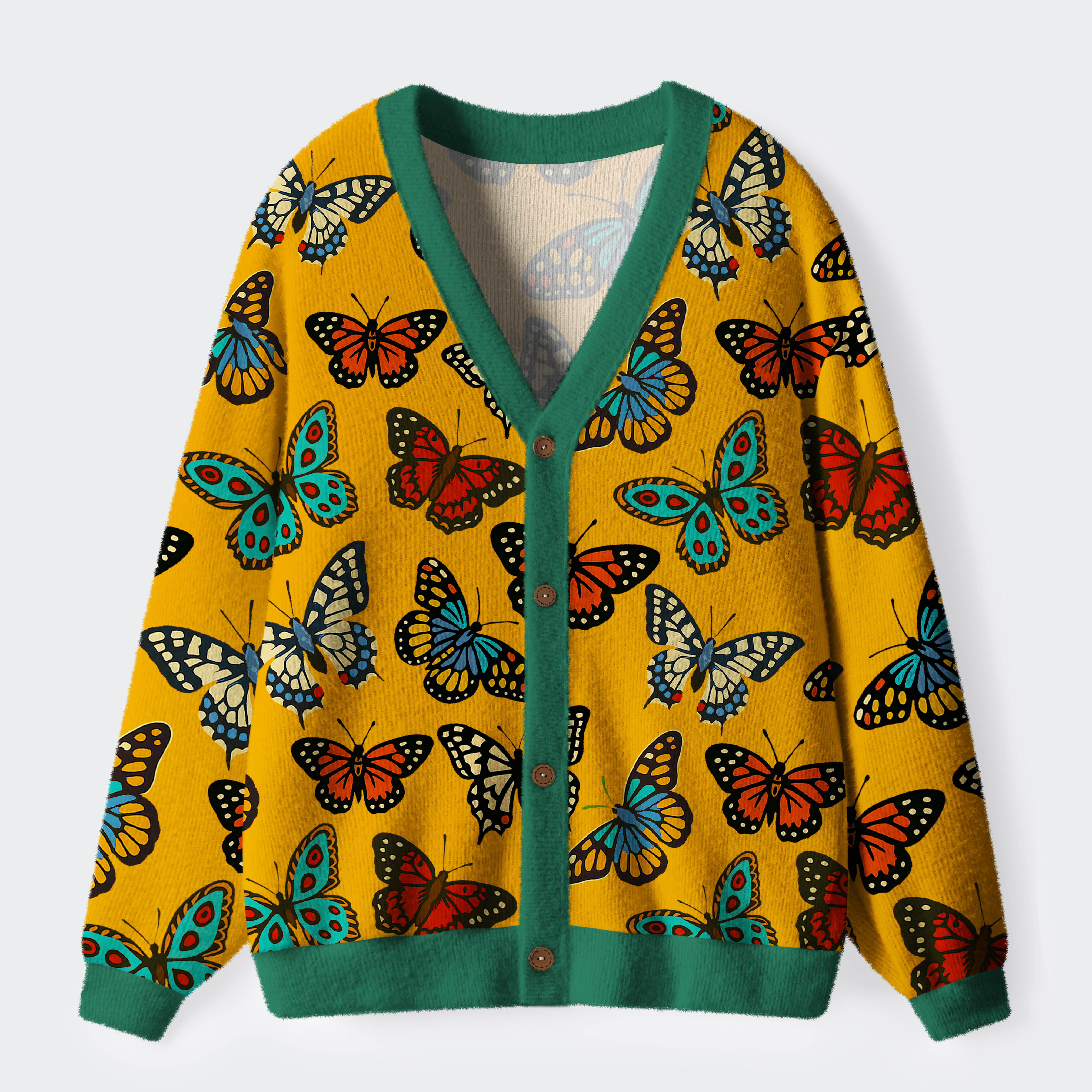 Tokyo-Tiger Symphony of Wings Ugly Cardigan Sweater