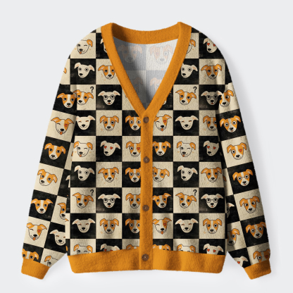 Tokyo-Tiger The Colorful Expressions of Dogs Ugly Cardigan Sweater