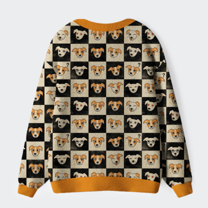 Tokyo-Tiger The Colorful Expressions of Dogs Ugly Cardigan Sweater