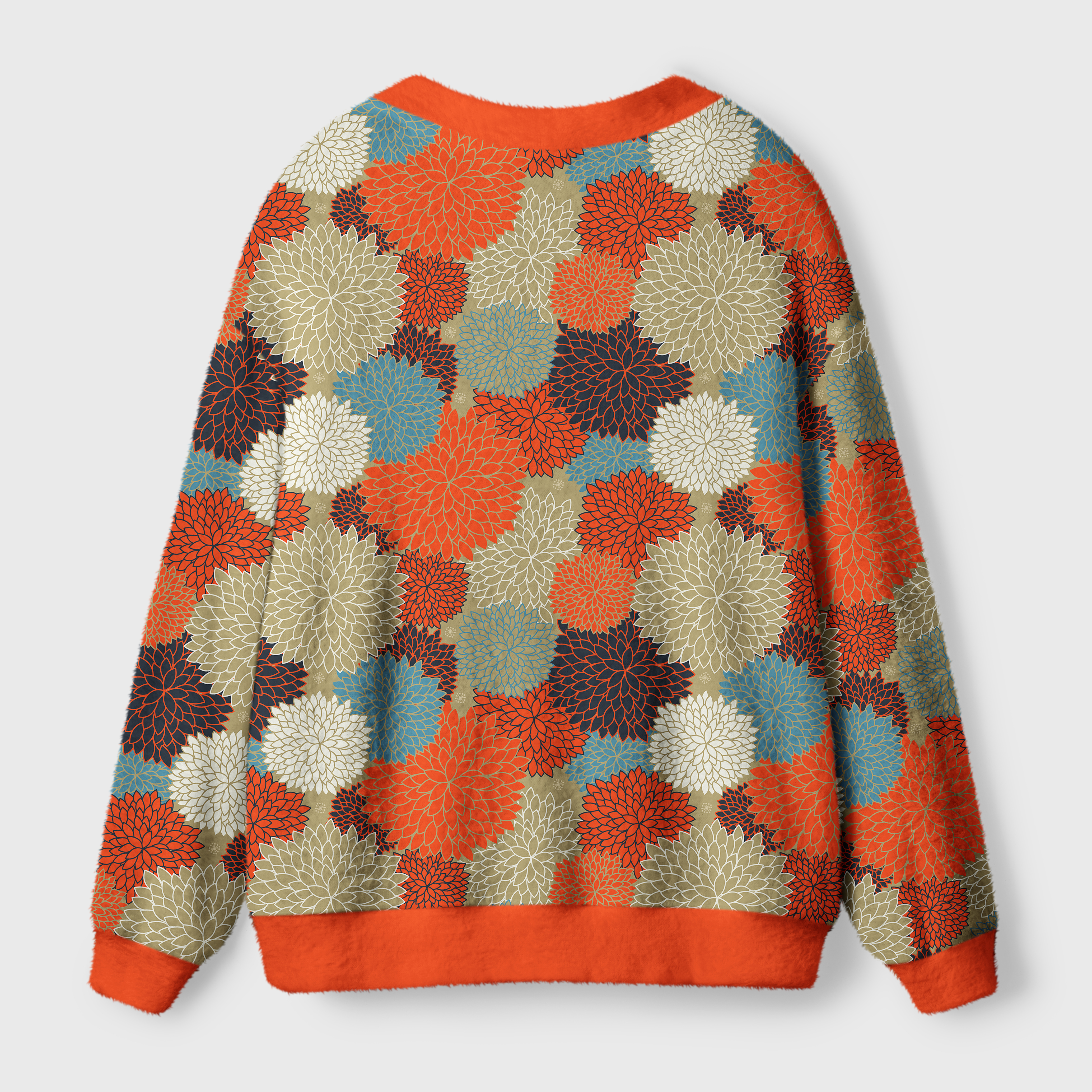 Tokyo-Tiger Autumn Flower Symphony Ugly Cardigan Sweater