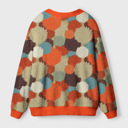 Tokyo-Tiger Autumn Flower Symphony Ugly Cardigan Sweater