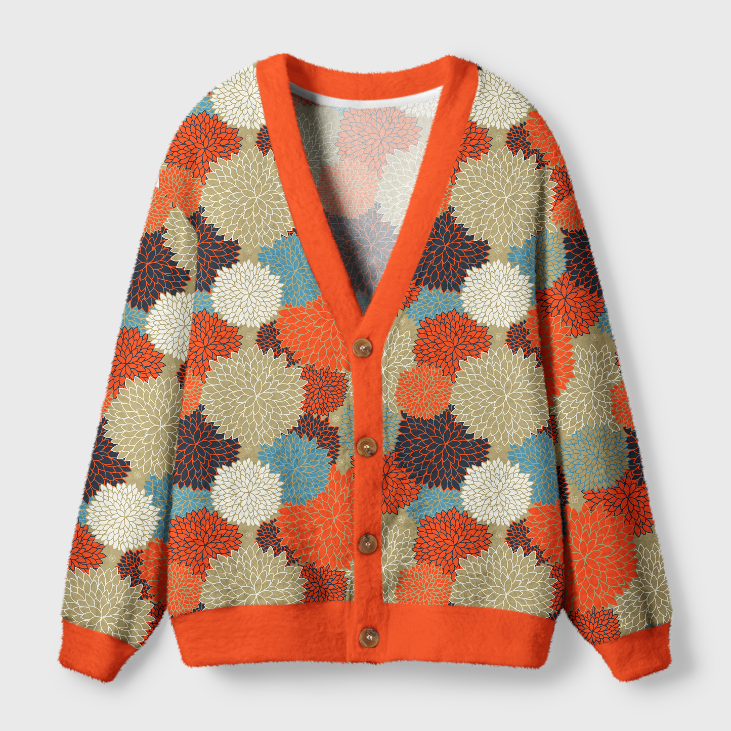 Tokyo-Tiger Autumn Flower Symphony Ugly Cardigan Sweater Sale