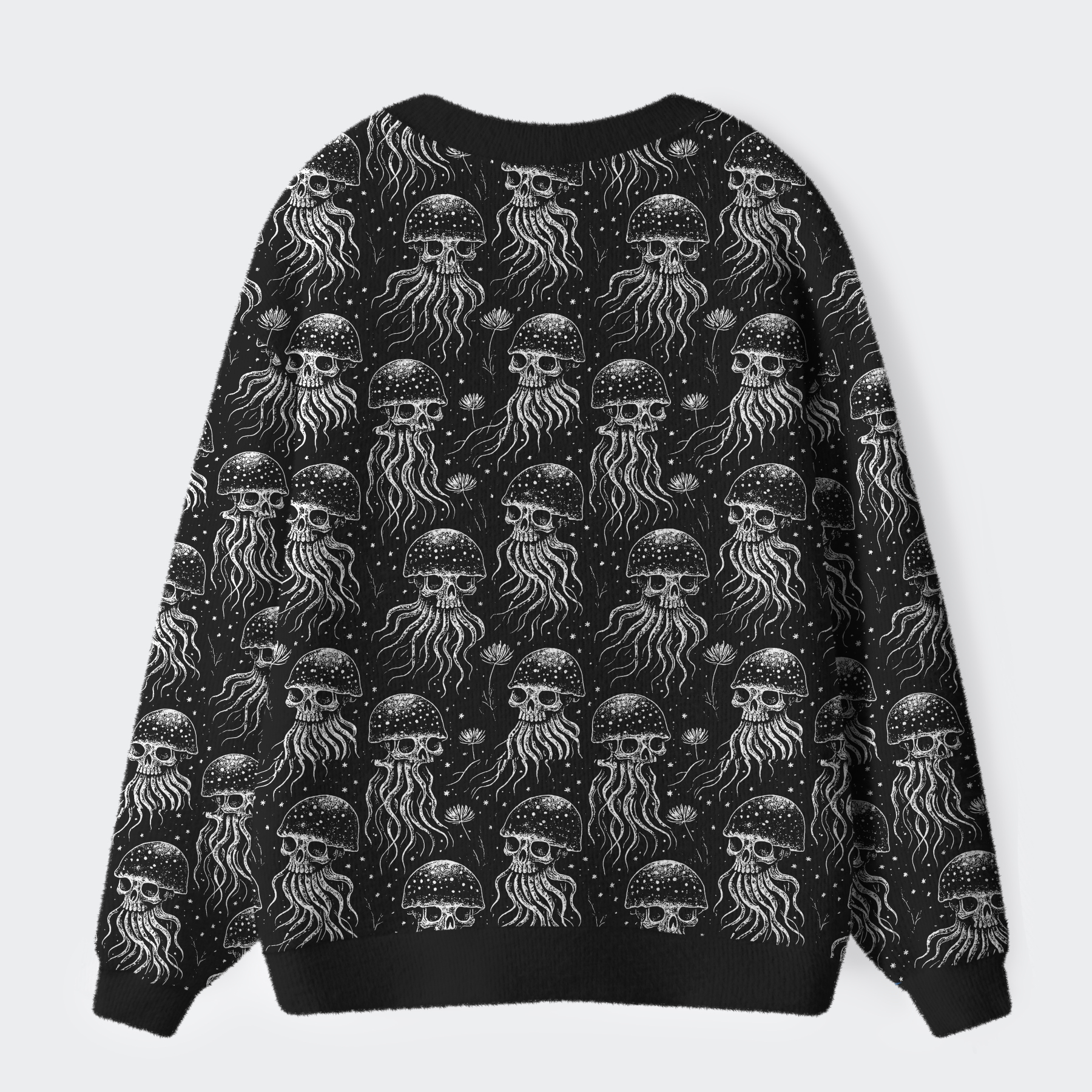 Tokyo-Tiger Skeleton Octopus From The Depths Ugly Cardigan Sweater