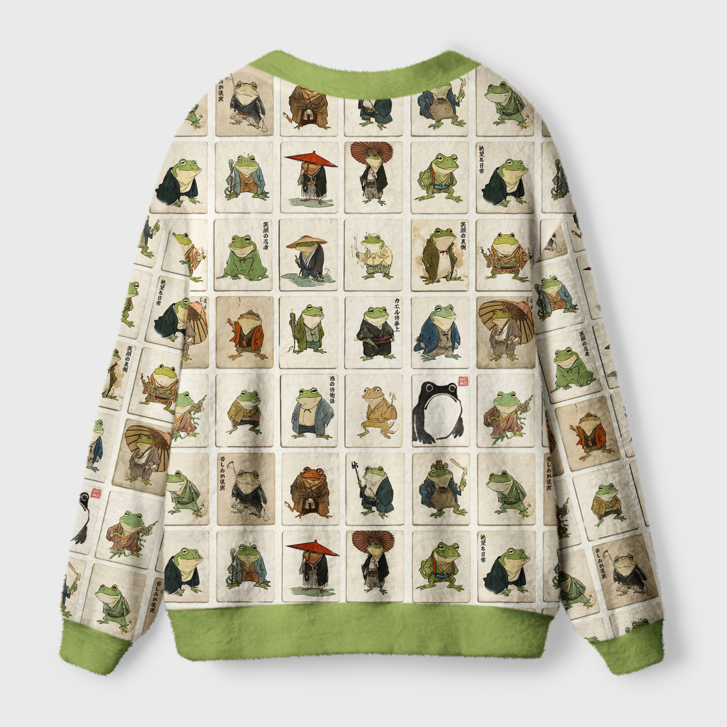 Tokyo-Tiger Frogs Of The Samurai Realm Ugly Cardigan Sweater