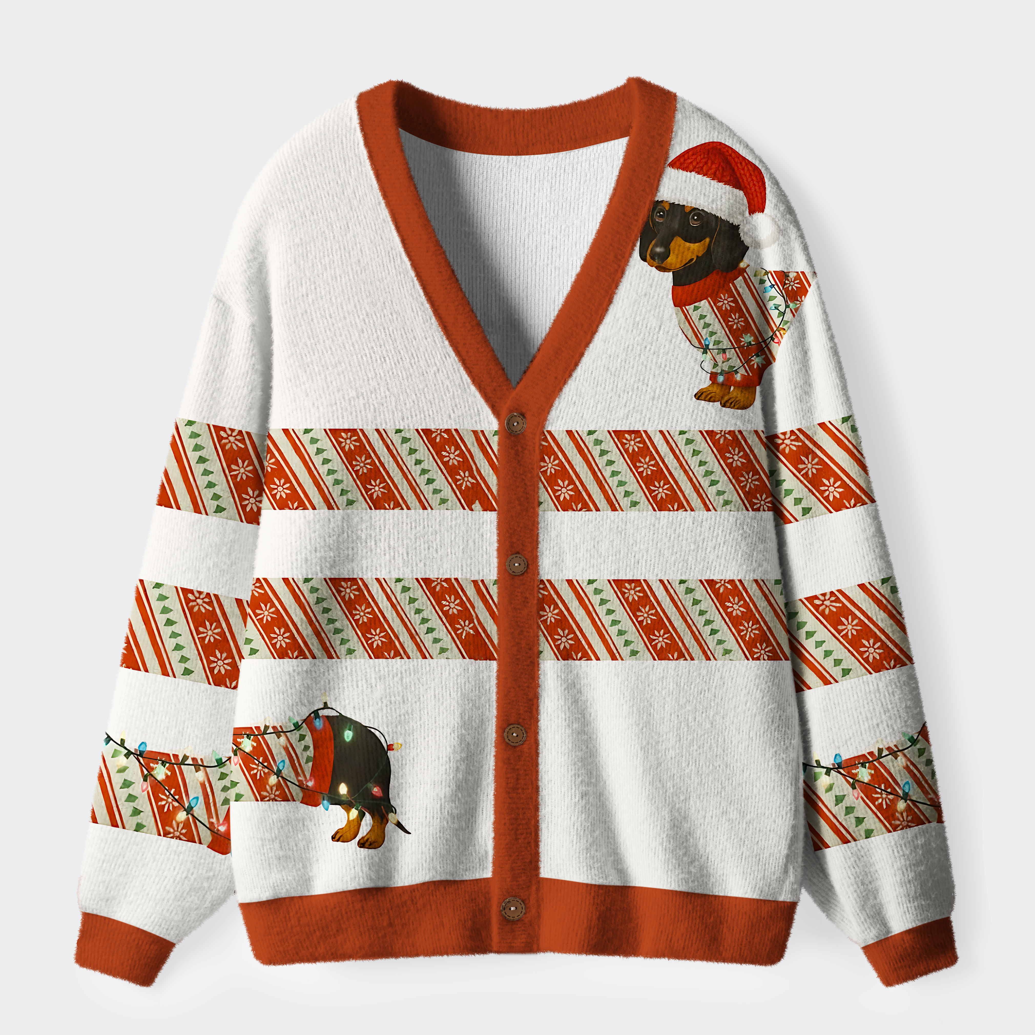 Tokyo-Tiger Santa's Little Helper Dog Ugly Cardigan Sweater