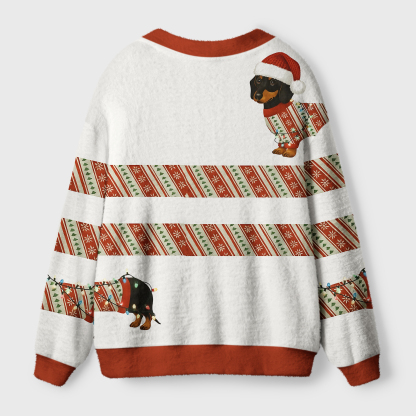 Tokyo-Tiger Santa's Little Helper Dog Ugly Cardigan Sweater