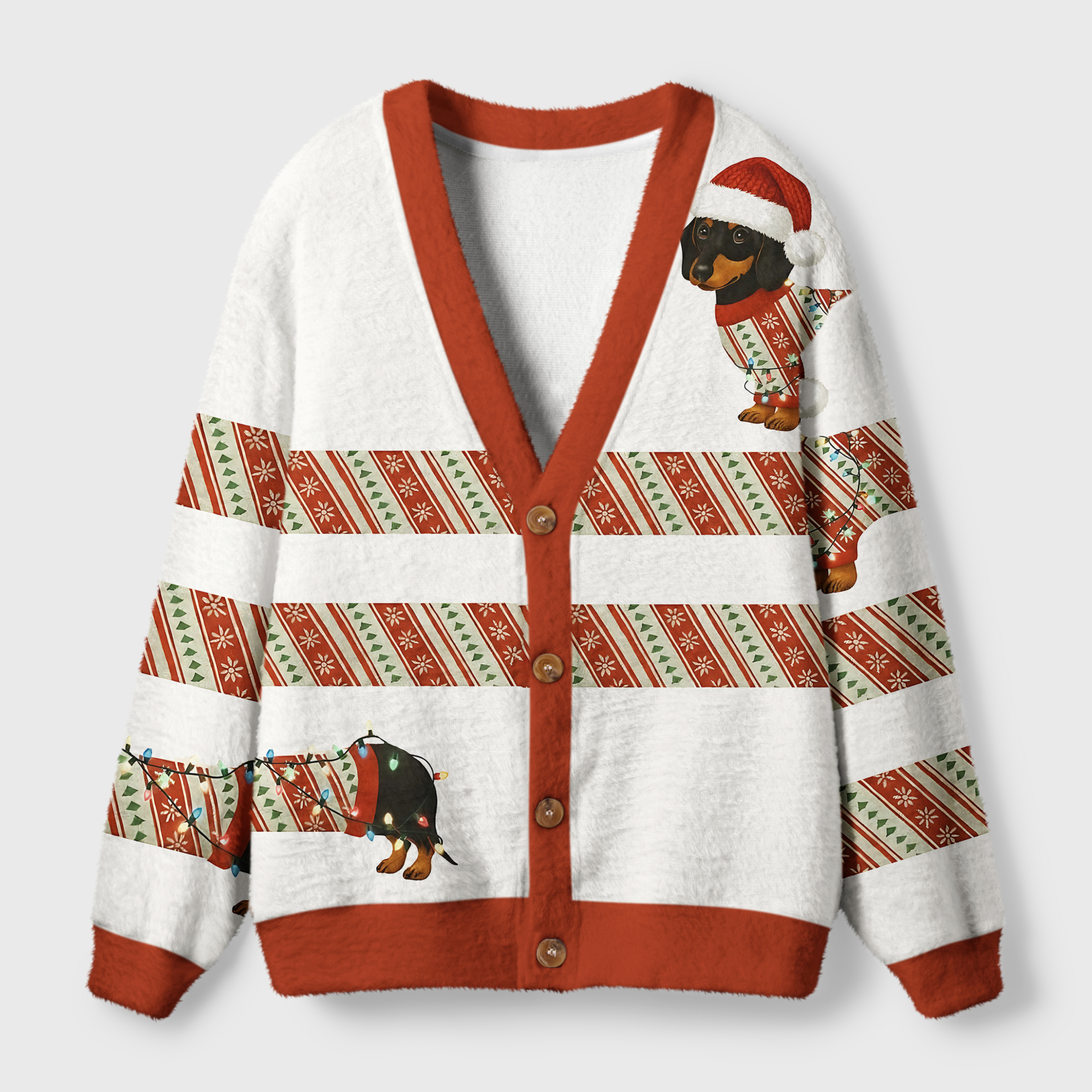 Tokyo-Tiger Santa's Little Helper Dog Ugly Cardigan Sweater Sale